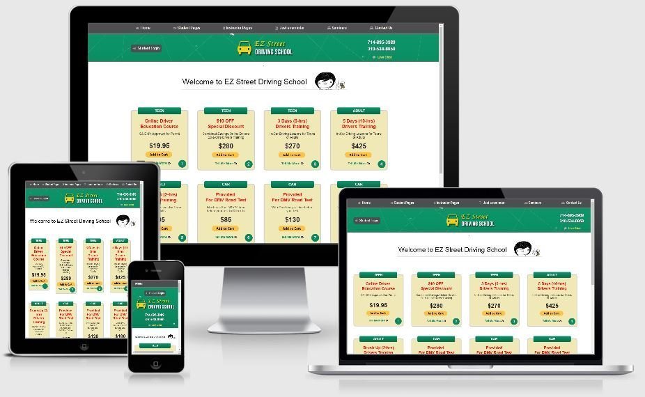 EZ Street Driving School website screenshot